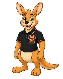 Dexter, the DM Capital Services kangaroo mascot